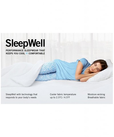 Women's Sleepwell Pajama skimmer set with Temperature Regulating Technology Purple $24.19 Sleepwear