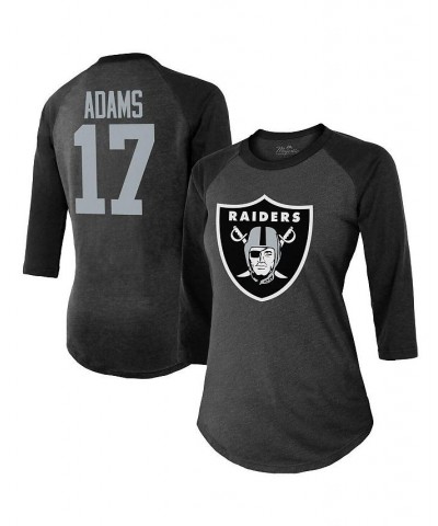 Women's Threads Davante Adams Black Las Vegas Raiders Player Name & Number Raglan 3/4-Sleeve T-shirt Black $27.00 Tops