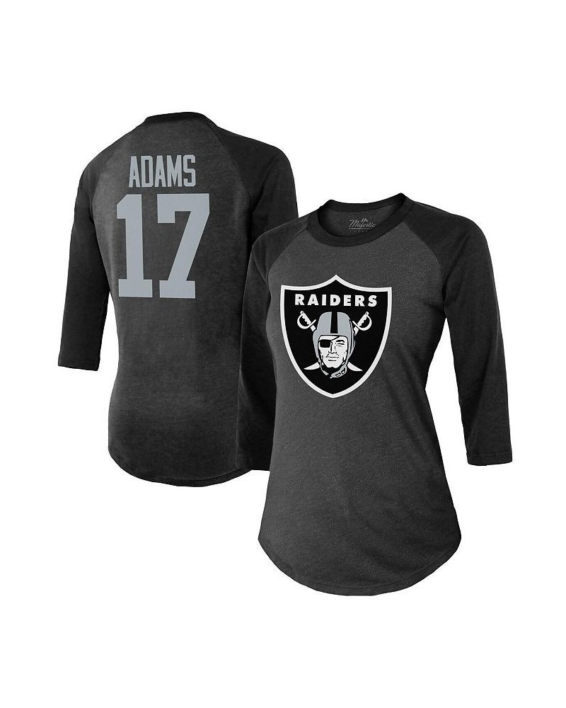 Women's Threads Davante Adams Black Las Vegas Raiders Player Name & Number Raglan 3/4-Sleeve T-shirt Black $27.00 Tops