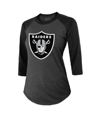 Women's Threads Davante Adams Black Las Vegas Raiders Player Name & Number Raglan 3/4-Sleeve T-shirt Black $27.00 Tops