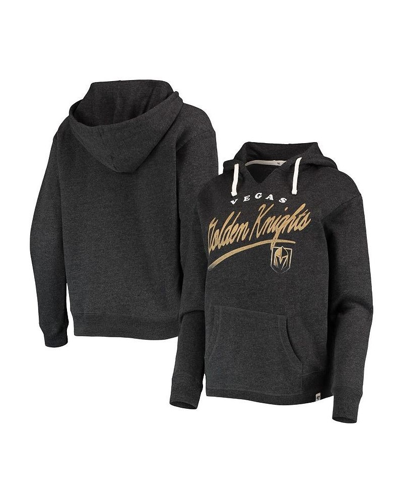 Women's Black Vegas Golden Knights Cross Script Kennedy V-Neck Pullover Hoodie Black $38.49 Sweatshirts