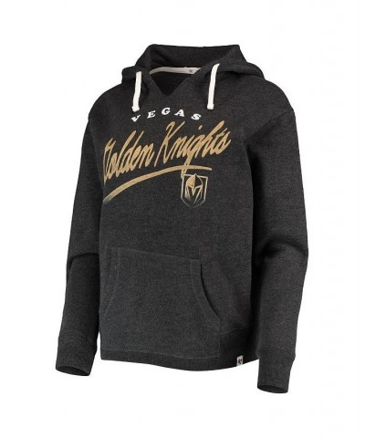 Women's Black Vegas Golden Knights Cross Script Kennedy V-Neck Pullover Hoodie Black $38.49 Sweatshirts