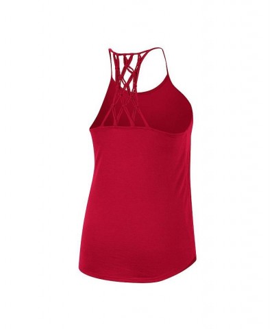 Women's Crimson Indiana Hoosiers Natasha Macramé Scoop Neck Racerback Tank Top Crimson $21.59 Tops