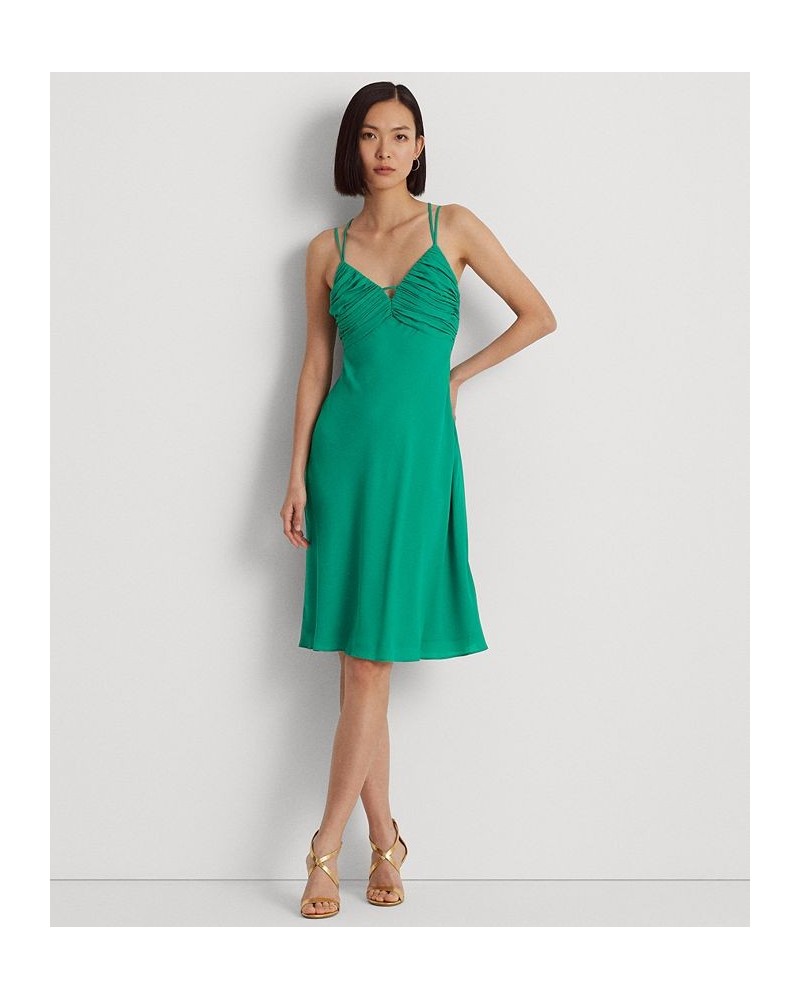 Women's Double-Strap Georgette Slip Dress Palm Leaf $66.50 Dresses