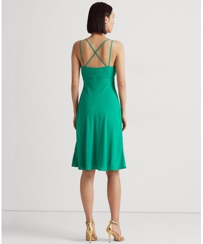 Women's Double-Strap Georgette Slip Dress Palm Leaf $66.50 Dresses