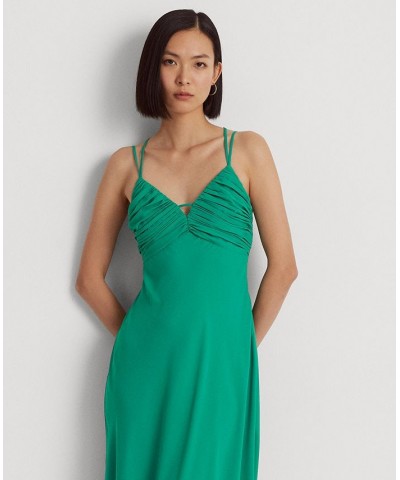 Women's Double-Strap Georgette Slip Dress Palm Leaf $66.50 Dresses