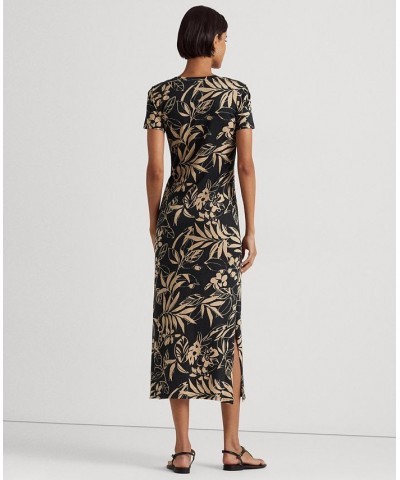 Women's Printed Jersey T-Shirt Dress Black/Tan $49.49 Dresses