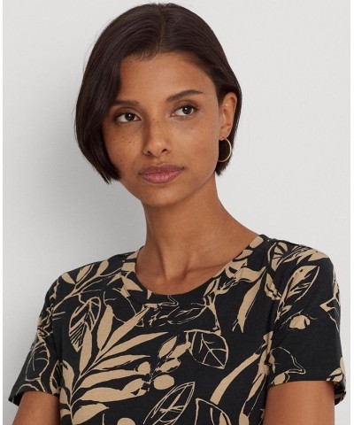 Women's Printed Jersey T-Shirt Dress Black/Tan $49.49 Dresses