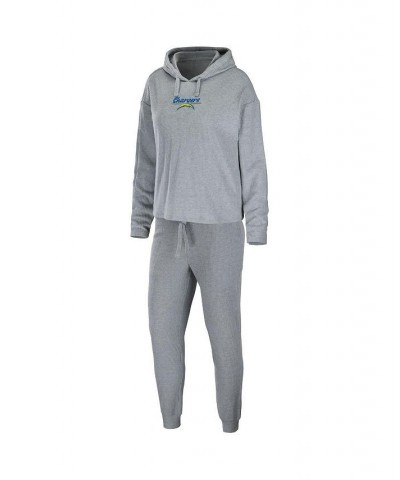 Women's Heathered Gray Los Angeles Chargers Pullover Hoodie and Pants Lounge Set Heathered Gray $55.00 Pajama