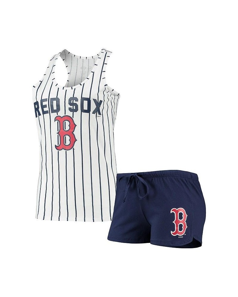 Women's Navy White Boston Red Sox Vigor Racerback Tank Top and Shorts Sleep Set Navy, White $24.75 Pajama