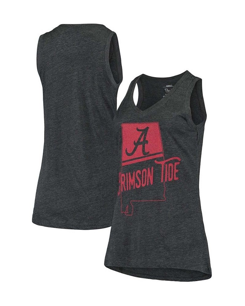 Women's Black Alabama Crimson Tide Ferris Melange V-Neck Tank Top Black $19.94 Tops