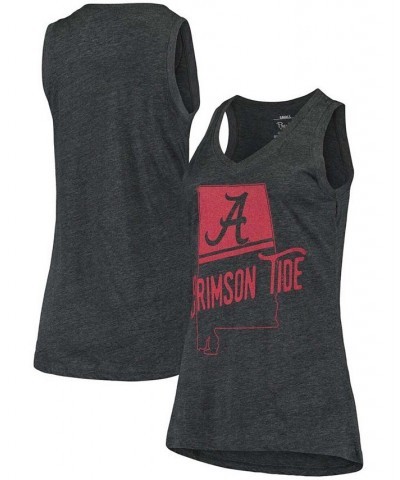 Women's Black Alabama Crimson Tide Ferris Melange V-Neck Tank Top Black $19.94 Tops