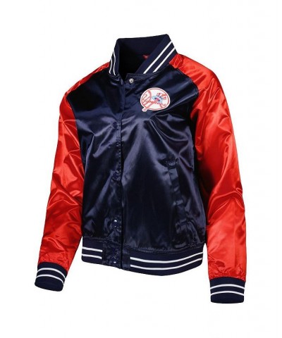 Women's Navy New York Yankees Team 2.0 Satin Raglan Full-Snap Jacket Navy $52.80 Jackets