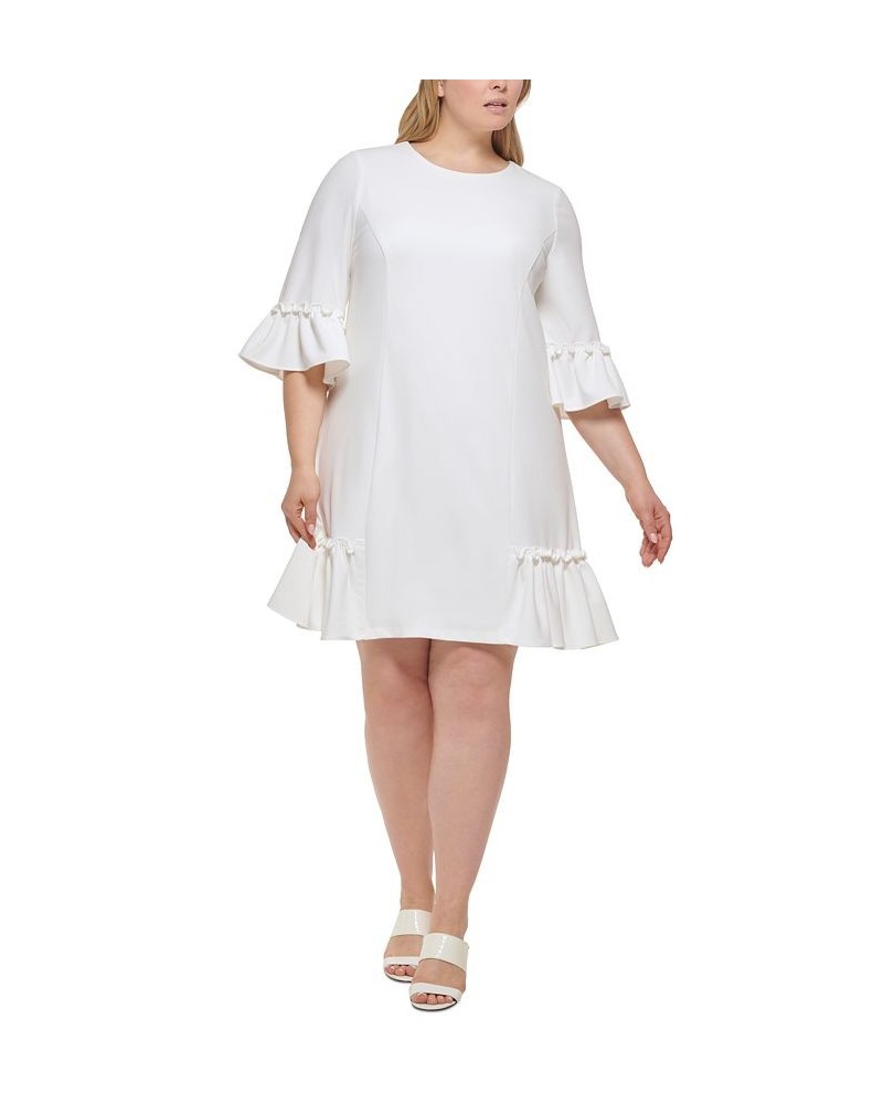 Plus Size Ruffled Sheath Dress White $31.60 Dresses