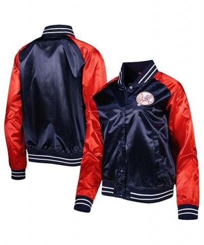 Women's Navy New York Yankees Team 2.0 Satin Raglan Full-Snap Jacket Navy $52.80 Jackets