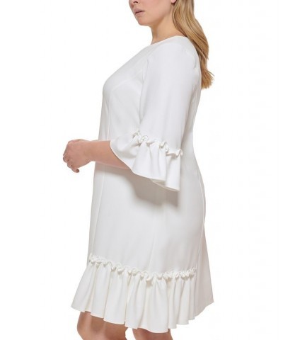 Plus Size Ruffled Sheath Dress White $31.60 Dresses