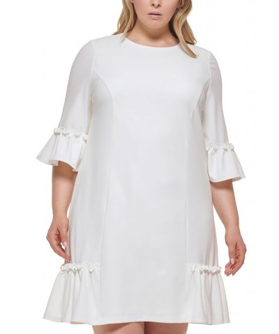 Plus Size Ruffled Sheath Dress White $31.60 Dresses