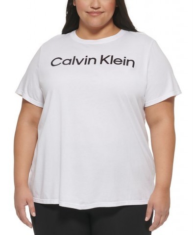 Plus Size Crewneck Logo T-Shirt White $12.20 Tops