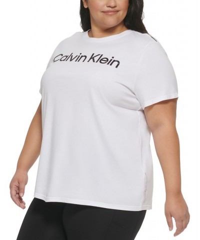 Plus Size Crewneck Logo T-Shirt White $12.20 Tops