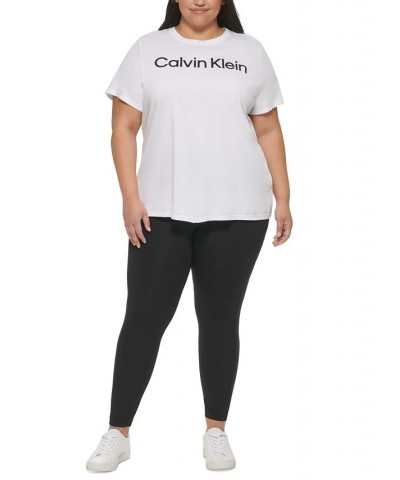 Plus Size Crewneck Logo T-Shirt White $12.20 Tops