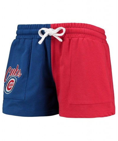 Women's Royal Red Chicago Cubs Color-Block Pullover Hoodie and Shorts Lounge Set Royal, Red $46.79 Pajama