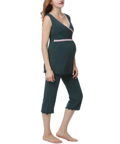 Kimi & Kai Penny Maternity Nursing Pajama Set Purple $32.66 Sleepwear