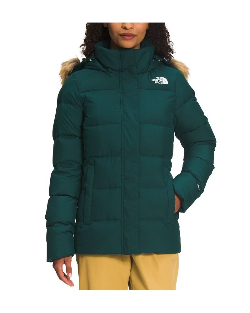 Women's Gotham Faux-Fur Trim Quilted Down Coat Ponderosa Green $93.60 Coats