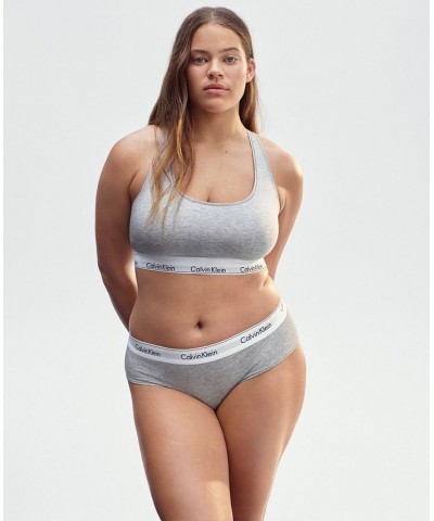 Plus Size Modern Cotton Unlined Bralette QF5116 Gray $20.90 Bras