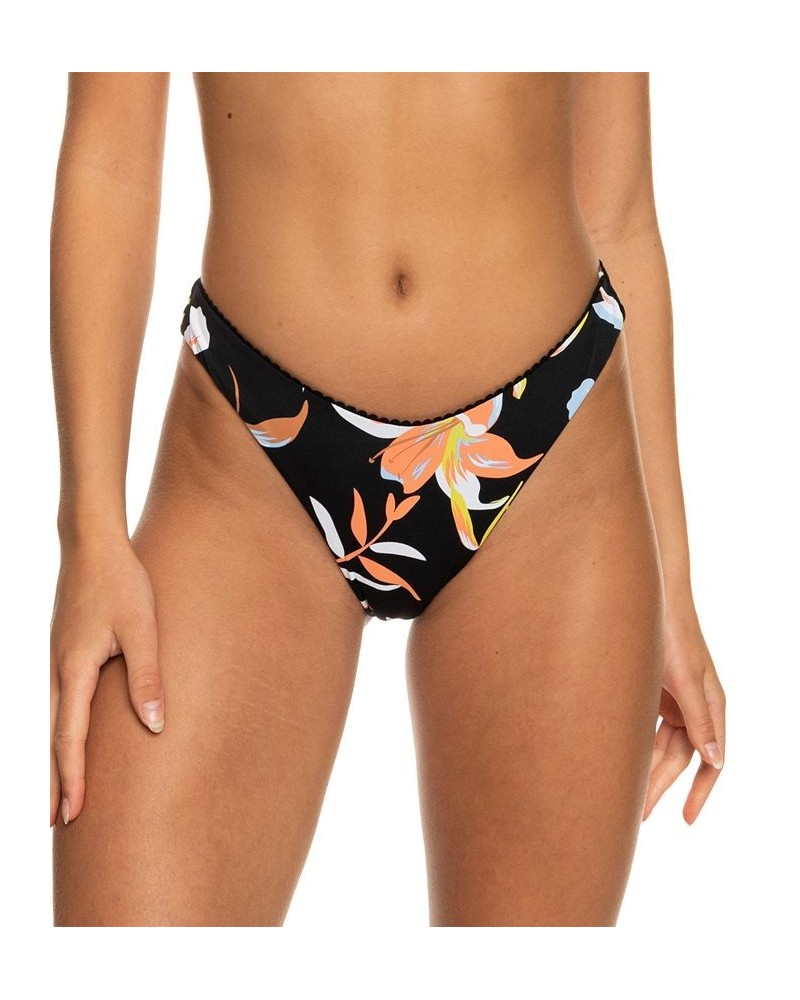 Juniors' Hibiscus Wave Cheeky Bikini Bottoms Anthracite Hibiscus Wave $25.50 Swimsuits