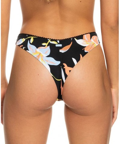 Juniors' Hibiscus Wave Cheeky Bikini Bottoms Anthracite Hibiscus Wave $25.50 Swimsuits