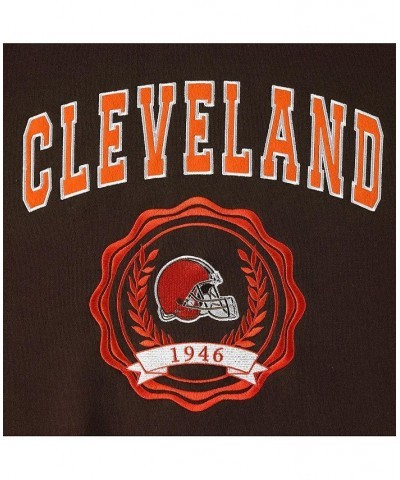 Women's Brown Cleveland Browns Becca Drop Shoulder Pullover Hoodie Brown $40.00 Sweatshirts