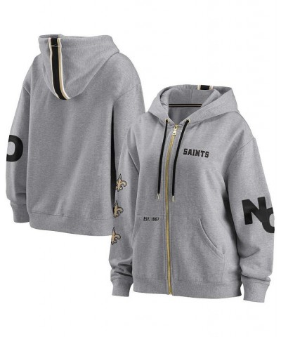 Women's Gray New Orleans Saints Full-Zip Hoodie Gray $36.66 Sweatshirts