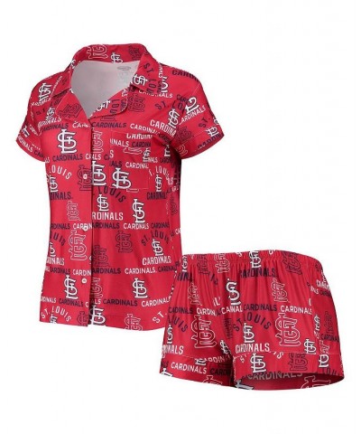 Women's Red St. Louis Cardinals Flagship Allover Print Top and Shorts Sleep Set Red $27.50 Pajama