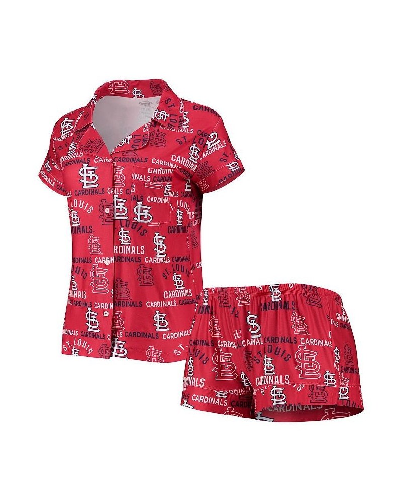 Women's Red St. Louis Cardinals Flagship Allover Print Top and Shorts Sleep Set Red $27.50 Pajama