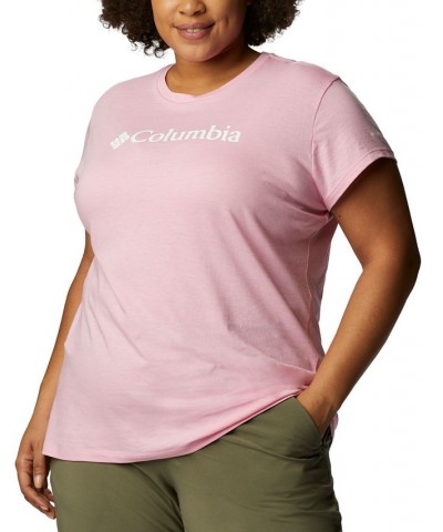 Plus Size Trek Logo-Graphic Top Pink $12.00 Tops