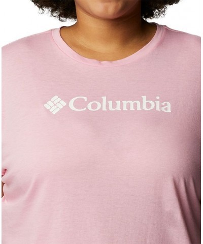 Plus Size Trek Logo-Graphic Top Pink $12.00 Tops