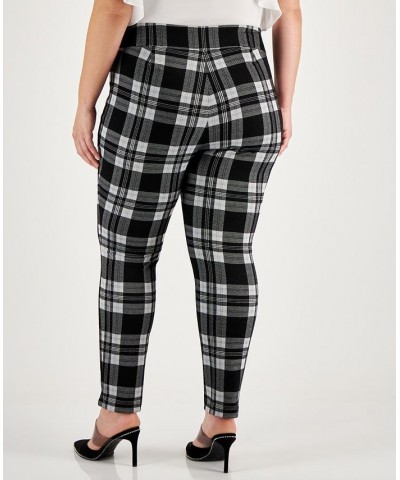 Plus Size Plaid Leggings Black $15.99 Pants