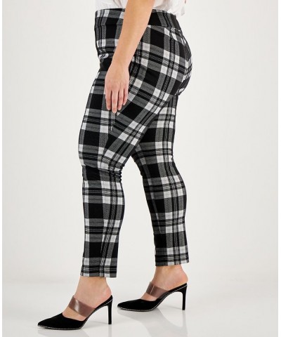 Plus Size Plaid Leggings Black $15.99 Pants