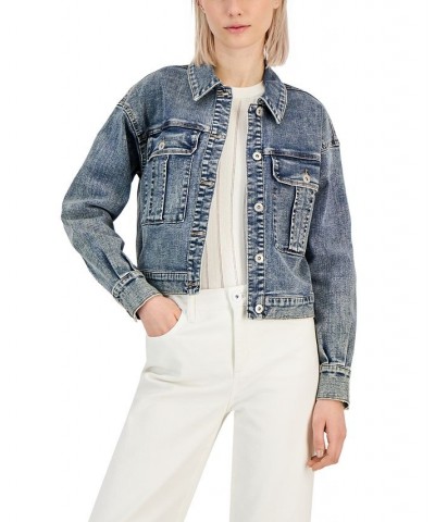 Women's Cropped Denim Jacket Medium Indigo $23.65 Jackets