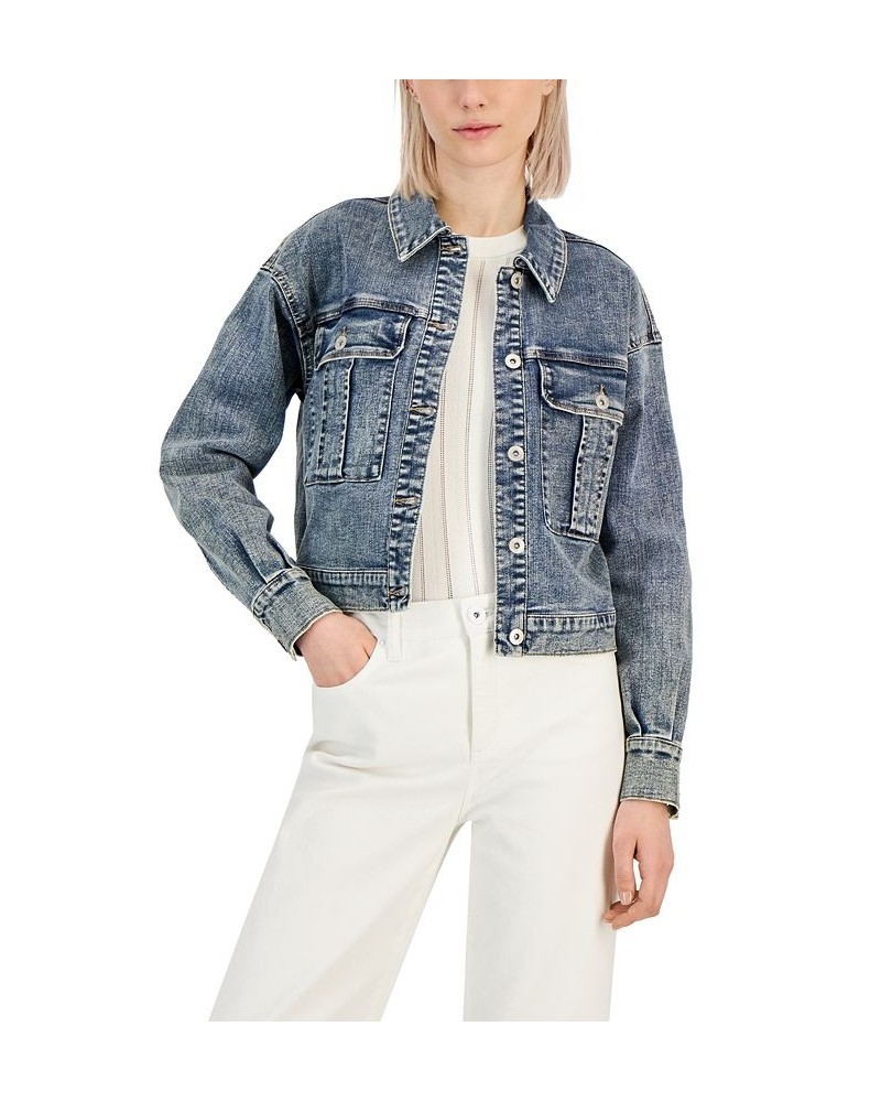 Women's Cropped Denim Jacket Medium Indigo $23.65 Jackets