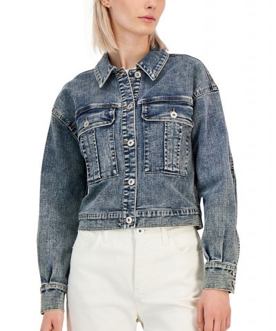 Women's Cropped Denim Jacket Medium Indigo $23.65 Jackets