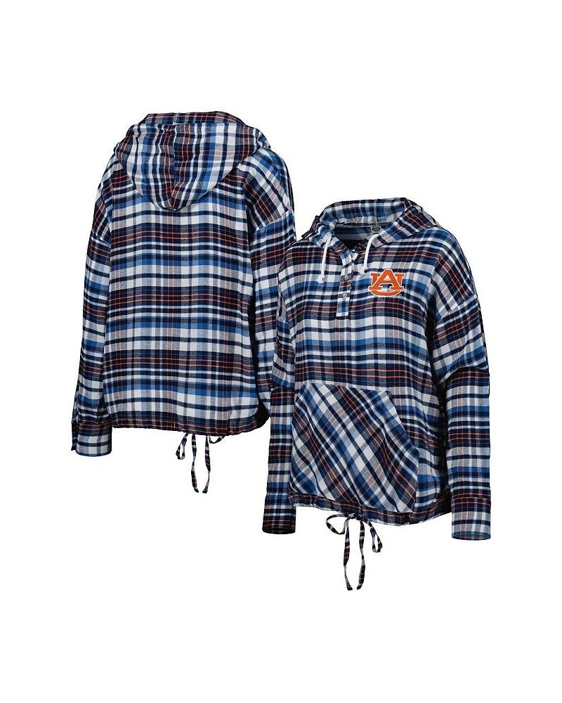 Women's Navy Auburn Tigers Mainstay Plaid Pullover Hoodie Blue $26.65 Sweatshirts