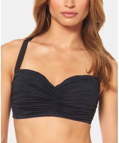 Bleu Rod Beattie Shirred Underwire D-Cup Bikini Top Black $36.49 Swimsuits