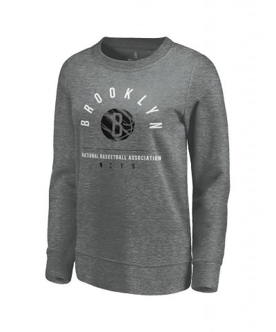 Women's Branded Heathered Gray Brooklyn Nets Versalux Triumph Crew Neck Sweatshirt Gray $40.49 Sweatshirts