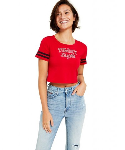 Women's Cropped Logo T-Shirt Scarlet $12.51 Tops