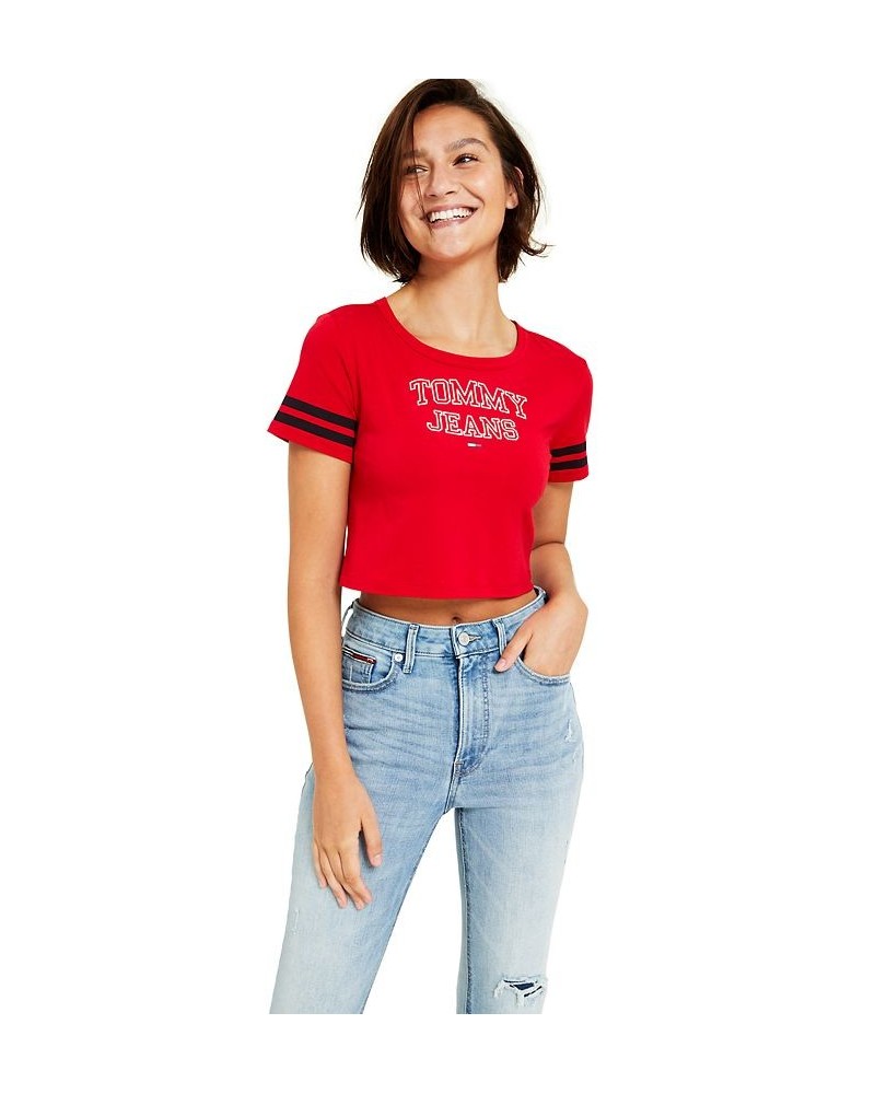 Women's Cropped Logo T-Shirt Scarlet $12.51 Tops