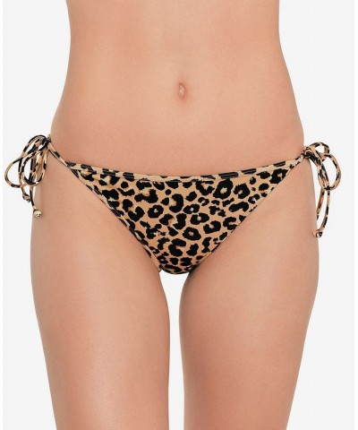 Juniors' Printed Side-Tie Bikini Bottoms Spots Amore Natural $17.99 Swimsuits