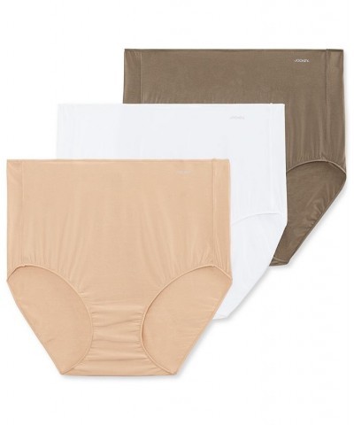 Womens' 3-Pk. No Panty Line Promise Tactel Brief Underwear 1877 Brown $12.60 Panty