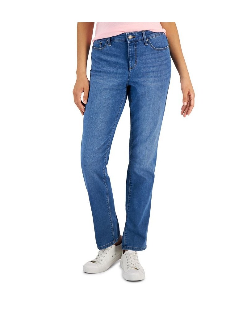 Women's Lexington Tummy Control Straight-Leg Jeans Raw Indigo Wash $12.50 Jeans