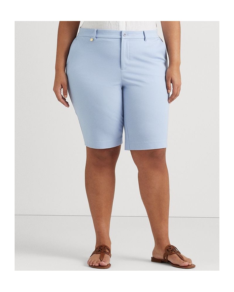 Plus Size Two-Way Stretch Bermuda Shorts Pebble Blue $44.75 Shorts